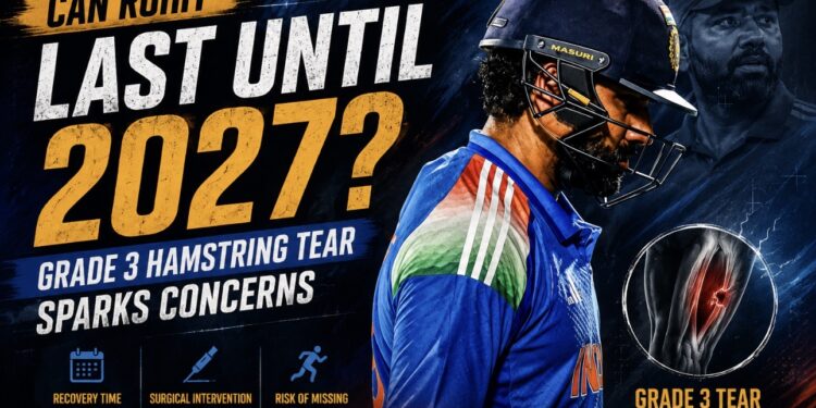 16-mm grade 3 hamstring tear could leave Rohit Sharma’s workload in doubt